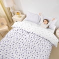 thumbnail image 2 of Erosebridal Purple Floral Duvet Cover Set for Girls, Chic Flower Bedding Full, Reversible, 3pcs 1 Duvet Cover and 2 Pillowcases, No Comforter, 2 of 6