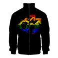 thumbnail image 3 of Chaqueta informal de manga larga con cremallera y cuello alto en 3D para hombre y mujer, con bandera del arcoíris, para lesbianas y gays, moda LGBT, 3 of 5