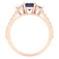 thumbnail image 4 of Three-Stone Engagement Ring for Women - 1.88ct Simulated Blue Sapphire in 14K Rose Gold Promise Ring, 4 of 6