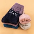 thumbnail image 7 of Women Winter Thickened Warm And Comfortable Imitation Velvet Cute Style Cartoon Cat Pattern Mid Calf Socks, 7 of 7