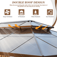 thumbnail image 5 of EROMMY 12'x16' Outdoor Polycarbonate Double Roof Hardtop 12 ft Gazebo Canopy, Brown, 5 of 7