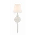thumbnail image 6 of Crystorama Broche 1 Light Matte White Wall Mount - 6"W x 21"H x 7.25"D, 6 of 14