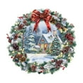thumbnail image 2 of Christmas Decoration Wreaths for Front Door,Outdoor Christmas Wreaths for Windows,Wreaths for Xmas Outside,Christmas Garland Snow House Living Room Glass Window Holiday Scene Decorative Wall Stickers, 2 of 6