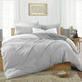 thumbnail image 1 of Duvet Cover 3 Piece Egyptian Cotton Cozy & Breathable 600 Thread Count Reversible Duvet Covers with Zipper Closure & Corner Ties Soft Comforter Cover (Super King Plus, Light Grey ), 1 of 6