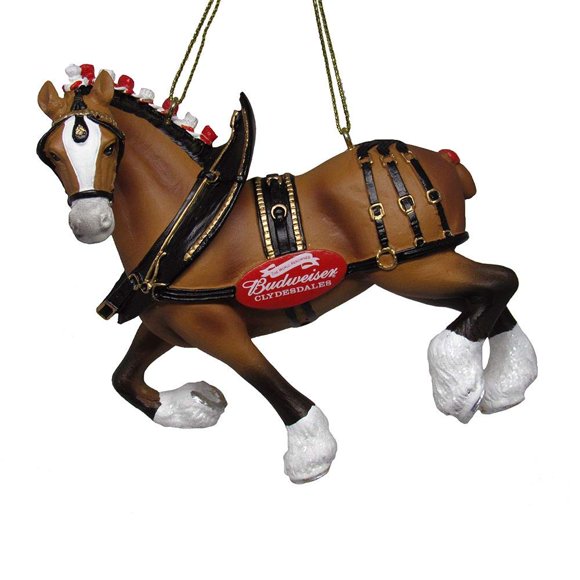 Kurt S. Adler Budweiser Clydesdale Horse Ornement de Sapin de Noël AB2181 Neuf