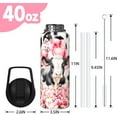 thumbnail image 2 of 40oz Cow Print Water Bottle with Flip Straw and Spout Lid, Double-Wall Insulated Stainless Steel Sports Water Bottle for Travel, Gym, and Fitness – Ideal Gift for Women and Men (1 Piece), 2 of 6