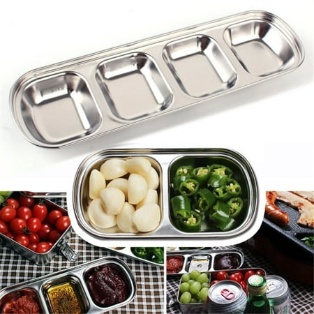 

SPRING PARK Sauce Dish Stainless Steel Soy Tomato Sauce Salt Vinegar Sugar Spices Flavor Condiment Dip Bowls BBQ Home Kitchen Plates