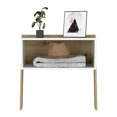 thumbnail image 4 of Aira Nightstand, Two Legs, One Shelf Light Oak / White, 4 of 7