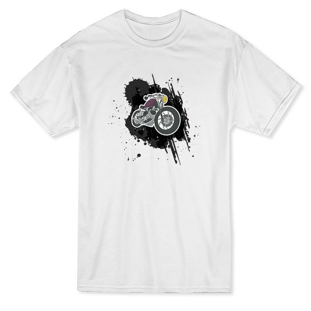 Cool Vintage Motorcycle Graphic Men's White T-shirt