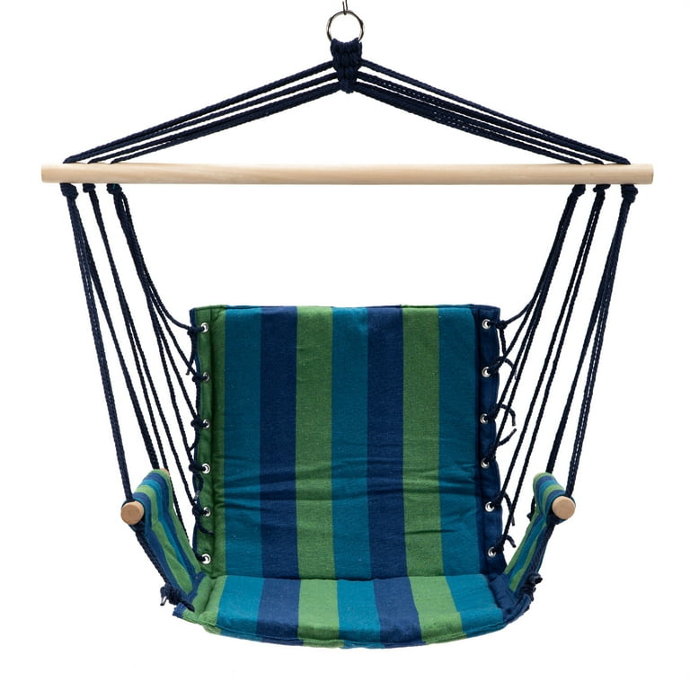 Best Patio Swing Seat Hammock Hanging Rope Chair Green Stripe Walmart