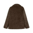 thumbnail image 4 of Vinsonshop Pea Coats for Women Sherpa Jacket Women Going Out Jacket Fleece Coat Fluffy Coat Womens Warm Winter Coat Oversized Coats for Women Coffee 3XL, 4 of 6