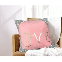 Metalic Love Throw Pillow 18x18