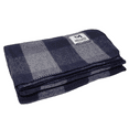 thumbnail image 2 of McGuire Gear Bunkhouse Plaid Blanket, Wool Blend, 64" x 90", Grey/Navy, 2 of 4