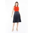 thumbnail image 5 of Navy Women's Accordion Pleated Plaid Flared Midi Skirt, 5 of 5