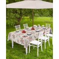 thumbnail image 4 of Outdoor Tablecloth with Umbrella Hole & Zipper, Red Snowflake Christmas Rectangle Tablecloth 60x120 Inch, Xmas Snowflake Rustic Patio Table Cover Waterproof Table Cloth for Picnic/Party, 4 of 6