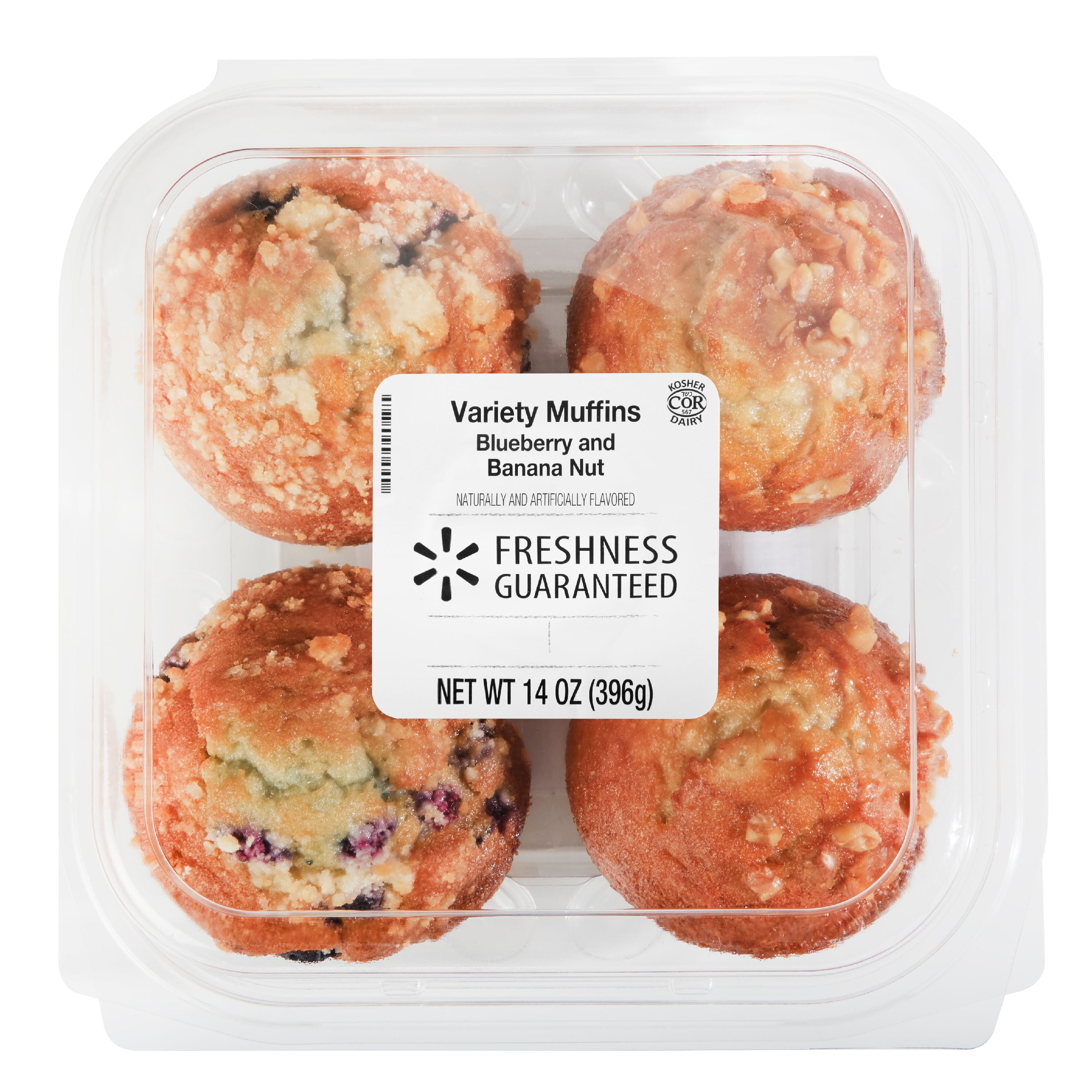 Freshness Guaranteed Blueberry & Banana Nut Muffin Variety Pack, 14 oz