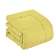 Luxury Yellow 7-piece Bed In A Bag Down Alternative Comforter Set, Queen