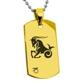 thumbnail image 3 of Tioneer Stainless Steel Capricorn Astrology Zodiac Sign Engraved Dog Tag Pendant, 3 of 4