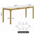 thumbnail image 5 of 78.7-Inch Ultra Long 2 Person Desk, White + Gold Gaming Computer Writing Table For Home Office, Sturdy Engineered Wood & Metal Double Workstation, 5 of 8