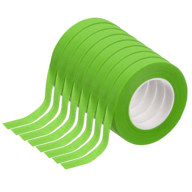 8 Pcs Cinta Floral Verde Brillante 1/2" x 29.5 Yardas Cinta Adhesiva para Envolver Tallos de Flores Artificiales Artesanías Florales Ramo de Boda