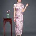 thumbnail image 5 of Chinese Style Long Dress: Qipao Short-sleeved in Slim Fit and Long Weaved, 5 of 6