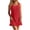 Red, variant on Women's Sleeveless Scoop Neck Short Chemises - Textured Crinkled Fabric with Ruffled Hem, Loose Fit Loungewear Sleep Dress