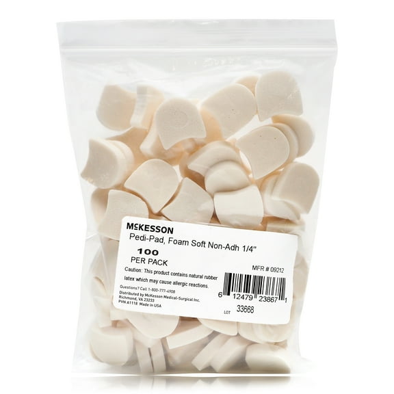 McKesson Pedi-Pad Corn Pads - Foam, Non-Adhesive, White - 1/4 in, 100 Ct