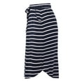 thumbnail image 3 of A2Y Women's Elastic Waist Self Tie Tulip Hem Side Pocket Skirt Navy Ivory 5XL, 3 of 5