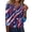 Blue #013, variant on 250th Anniversary USA Shirts for Women Plus Size 3/4 Sleeve Tshirts Casual USA Flag Print Pullover Independence Day Patriotic Tops 4th of July Celebration Party V Neck 1776-2026 Blouses Blue XL