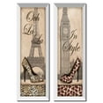 thumbnail image 1 of 2 Travel in Style Animal Print Fashion High Heel Pumps Paris London, Two 6x18 White Framed Prints. Beige, 1 of 1