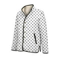 thumbnail image 4 of Wutalume Women's Floral Print Stand Up Collar Pleated Cotton Long Sleeved Button Cotton Jacket, Vintage Style, Comfortable Fit, Perfect for Spring and Fall Fashion,White XL, 4 of 5