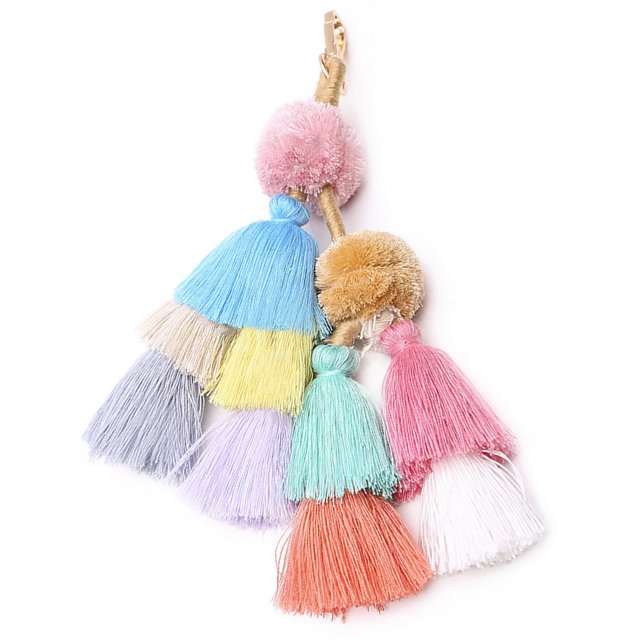 Porte-clés à Pampilles Mode Multi-Usage Pendentif Pompon Charme de Sac