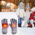 thumbnail image 2 of Sunshinehomely Kids Snow Gloves Gray Waterproof Windproof Skiing Gloves for Kids Winter Ski Gloves Warm Mittens for Boys and Girls Ages 5-9, 2 of 6