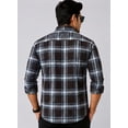 thumbnail image 3 of Men's Cotton Checkered Casual Shirt | Long Sleeve | Button Down Shirt | Regular Fit (Brown-XL), 3 of 5