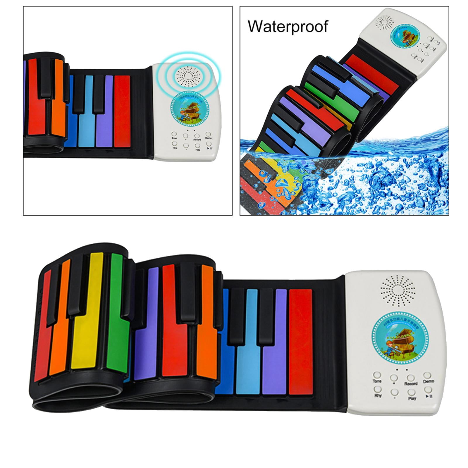 LeeQinersw 49 Keys Digital Keyboard Flexible Roll Up Piano Digital Keyboard Piano Hand Roll Rainbow