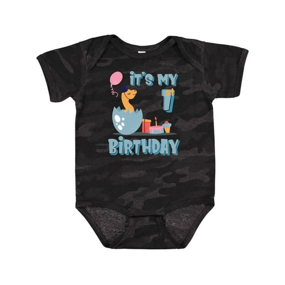 Inktastic Hatching Dinosaur 1st Birthday Boys or Girls Baby Bodysuit