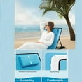 thumbnail image 5 of 2 Packs Folding Lounge Chairs, 5-Position Recline Lawn Chair with Pillow & Storage Pocket  for Sunbathing, Patio Chaise Lounge Lightweight Backpack Camping Chairs (Blue), 5 of 7