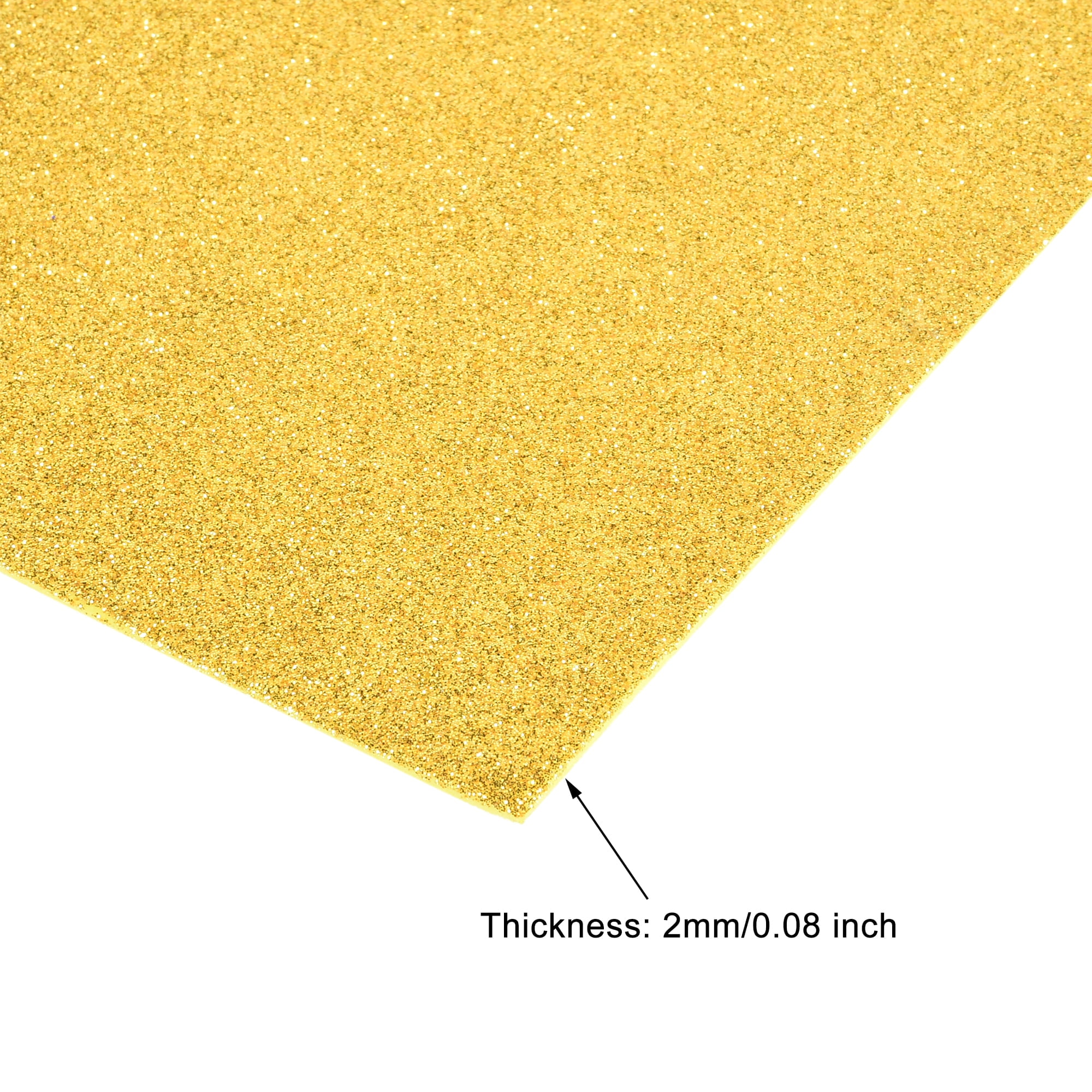 8 × 11.5 Gold Yellow Glitter Foam Sheets – Pack of 20 Glitter