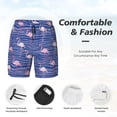 thumbnail image 3 of Sikiie Flamingo Print Men's Double Layer Swimming Trunks, Adjustable Waistband and Pockets Sports Swimming Trunks, Beach Swimwear-Large, 3 of 6