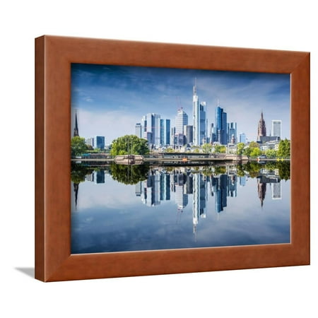 Skyline of Frankfurt, Germany, the Financial Center of the Country. Framed Print Wall Art By