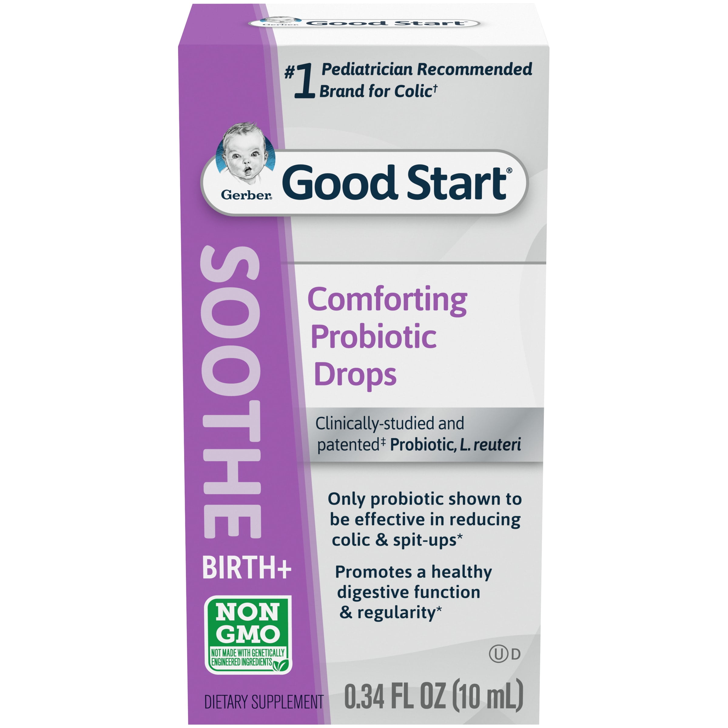 Gerber Soothe Probiotic Colic Drops, 0.34 fl oz Bottle