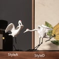 thumbnail image 4 of 2pcs Crane Statue Figurine Modern Minimalist Bird ornament Home Bedroom, 4 of 7