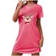 thumbnail image 4 of Camisón corto de talla grande para mujer, camisón de manga corta con estampado de pecho a la moda, camisón para mujer, 4 of 5