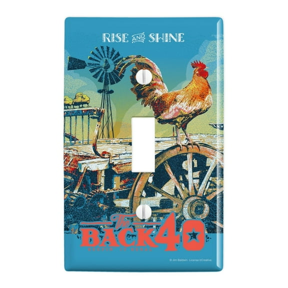 Back 40 Barn Keepin' It Rural Rise and Shine Rooster Farm Farming Plastic Wall Decor Toggle Light Switch Plate Cover
