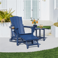 thumbnail image 3 of Renwick Outdoor HDPE Adirondack Chair with Retractable Ottoman, Navy Blue, 3 of 9