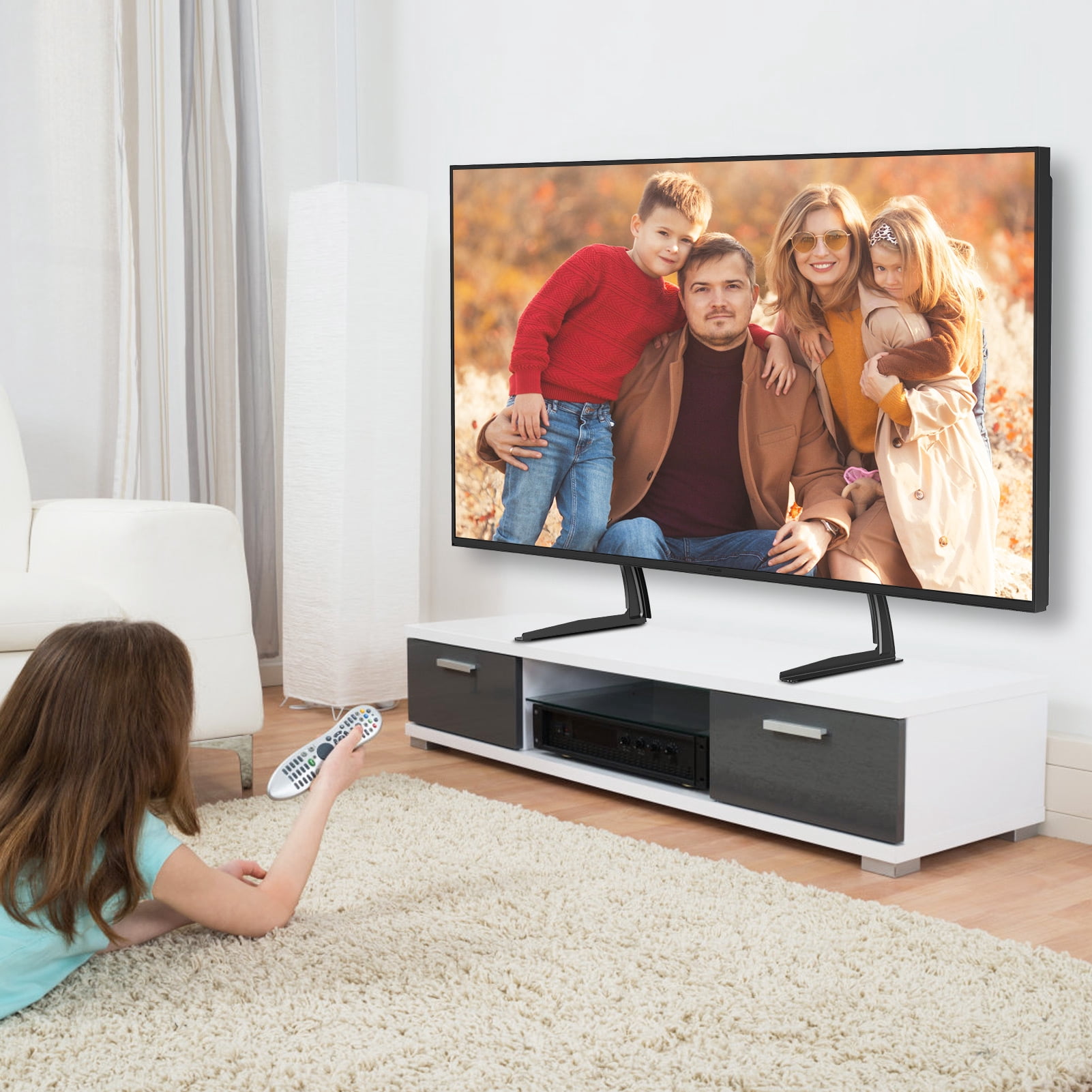 MOUNT PRO Universal Table Top TV Stand for Most 27 to 55 inch Screens, Premium Metal TV Legs Holds up to 88 lbs, Max VESA 800x400mm