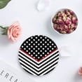 thumbnail image 4 of FMSHPON Independence Day Theme American Flag Set of 8 Round Coaster for Drinks, Absorbent Ceramic Stone Coasters Cup Mat with Cork Base for Home Kitchen Room Coffee Table Bar Decor, 4 of 6