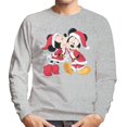 thumbnail image 1 of Disney Mickey & Minnie Mouse Christmas Santa Kiss Men's Sweatshirt, 1 of 3