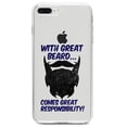 thumbnail image 1 of DistinctInk Clear Shockproof Hybrid Case for iPhone 7 PLUS / 8 PLUS (5.5" Screen) TPU Bumper Acrylic Back Tempered Glass Screen Protector - With Great Beard Comes Great Responsibility, 1 of 5