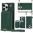 thumbnail image 4 of SaniMore for iPhone 15 Pro  6.1" 2023 Case, Zipper Wallet Flip Kicktsand Crossbody Shoulder Strap Retro PU Leather Wear-resistant Shockproof Anti-drop Cover for Girls Women,Darkgreen, 4 of 12
